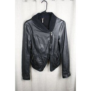 Free people Vegan Leather Jacket Size 4‎